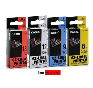 卡西歐 XR6RD1 6 mm 標籤帶 (紅底黑字) 505720670