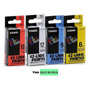 卡西歐 XR9GN1 9 mm 標籤帶 (綠底黑字) 505720940