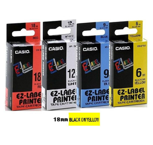 CASIO XR18YW1 LABEL TAPE 18mm (BLACK ON YELLOW) 505721890