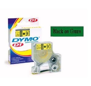 DYMO  SC40919 D1-TAPE  9mm x 7M (BLACK ON GREEN) 505740919