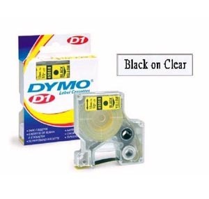DYMO  SC45010 D1-TAPE  12mm x 7M (BLACK ON CLEAR) 505745010