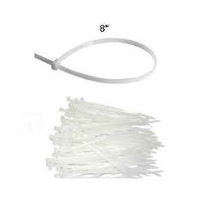 CABLE TIE 8" - WHITE (100's) 506578080