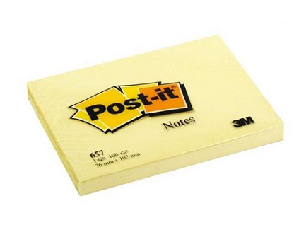 3M  657  黃色報事貼 3" x 4" 508465700