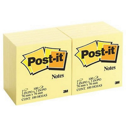 3M  654  POST-IT NOTE YELLOW 3" x 3" 508465400