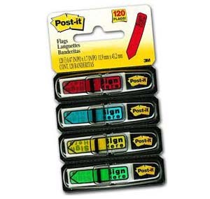 3M  684-SH  抽取式旗仔 - 4色 SIGN HERE  (1/2" X 1.75"  4 COLOR) 508468330