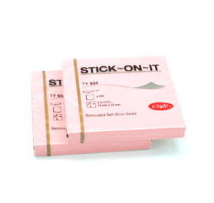 STICK'N  21148 3" x 3" 粉紅色自黏便條紙 508496547