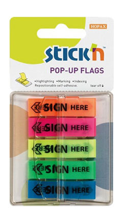 STICK'N  26004 抽取式標籤 - 5色 SIGN HERE (150張裝) 508486040