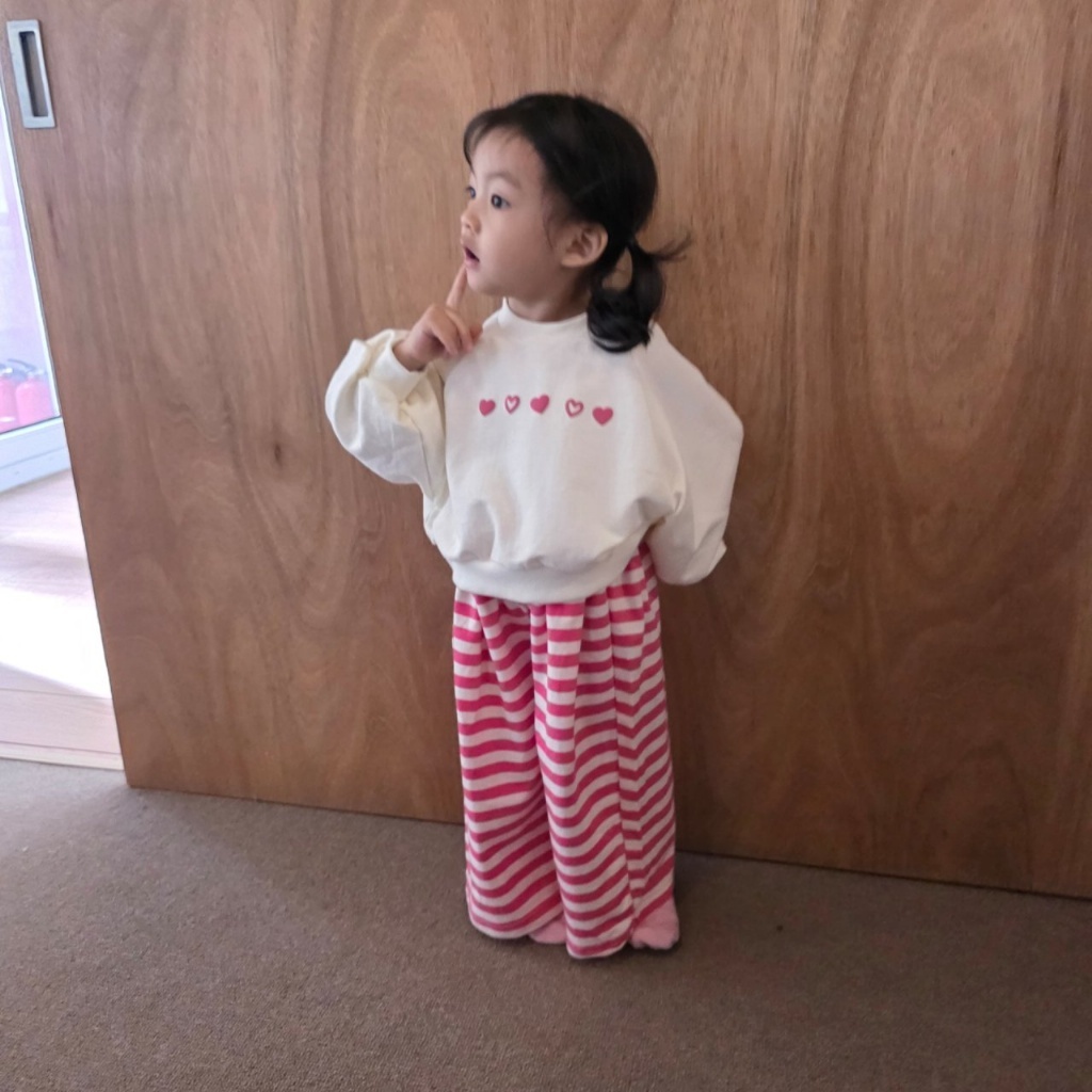 正韓春COLOR 兩色條紋寬褲