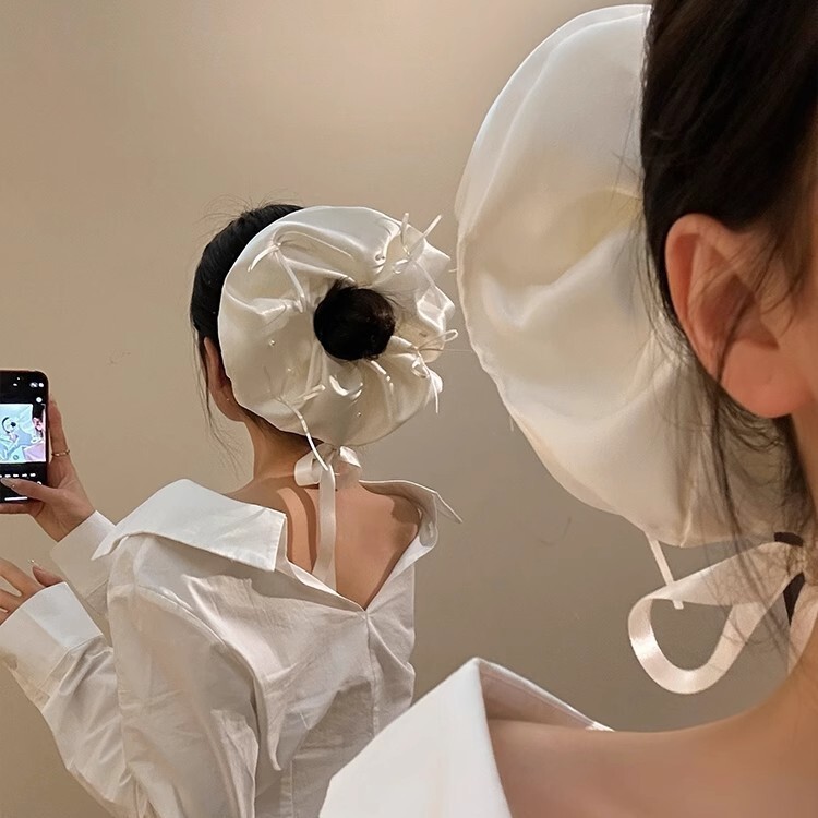 [2 FOR RM10] Pearl Ribbon Satin Scrunchies