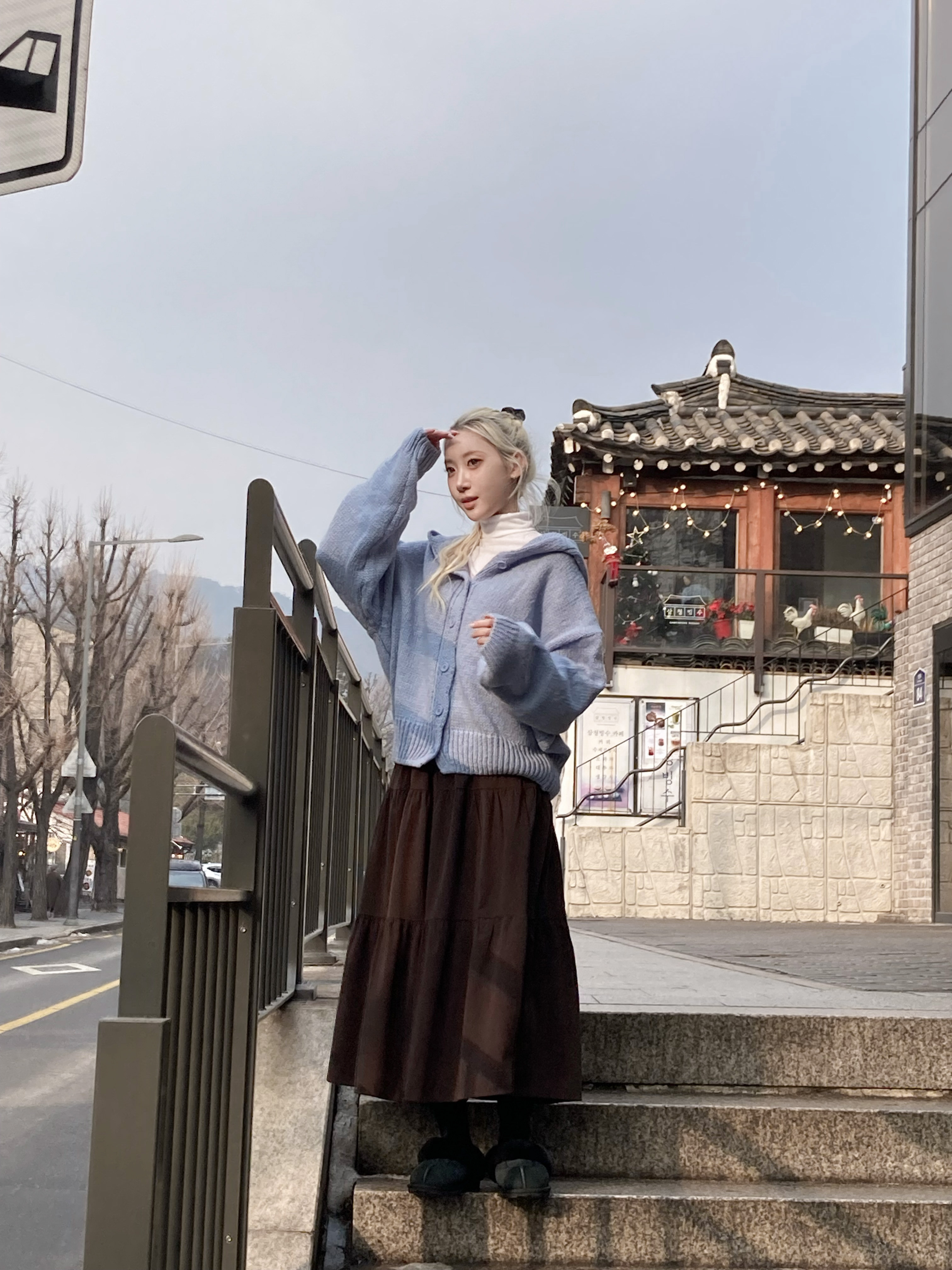 Brown Tone Long Cake Skirt〈🇰🇷DAY 2〉