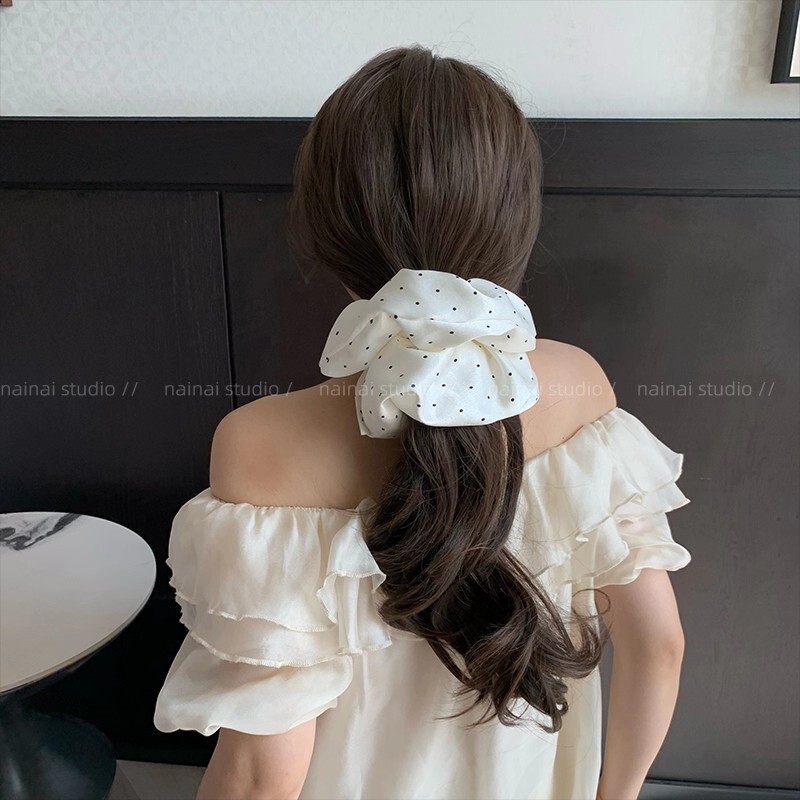 [3 FOR RM10] Fairy Summer Dotted Bubble Gauze Oversized Scrunchies