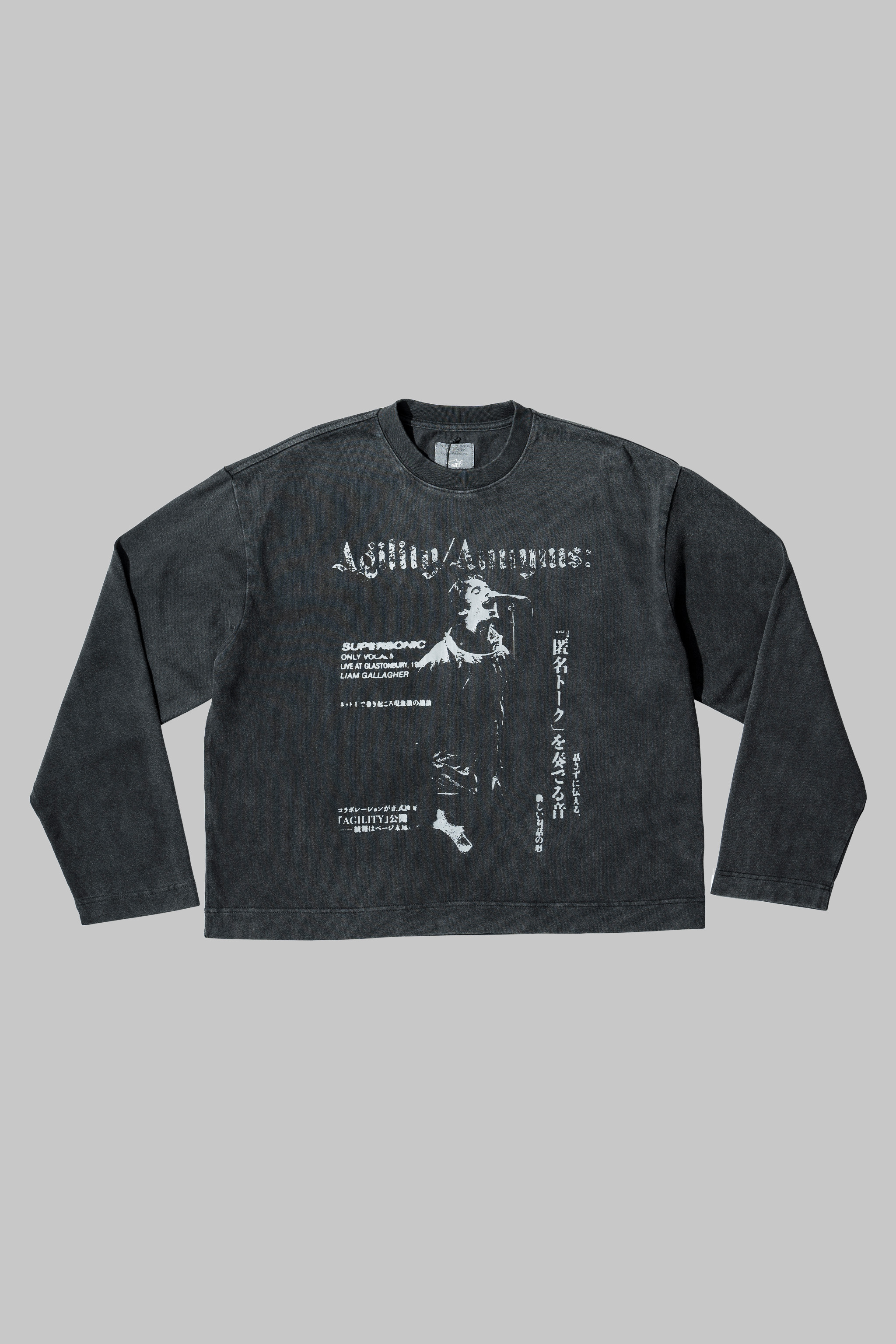 Anonymous Talking x AGILITY｜AA-LS2 – 圖像長袖Tee (Washed Black)