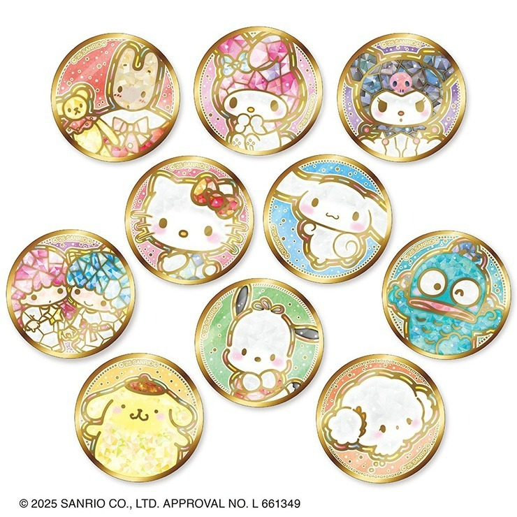 日本 Sanrio 金色閃閃款襟章盲盒