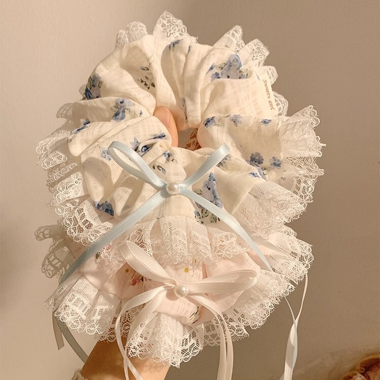 [3 FOR RM10] Bow Floral Lace Scrunchies