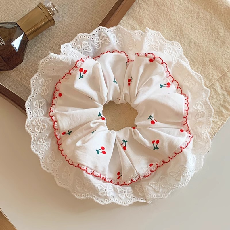 [3 FOR RM10] Red Cherry Lace Scrunchie