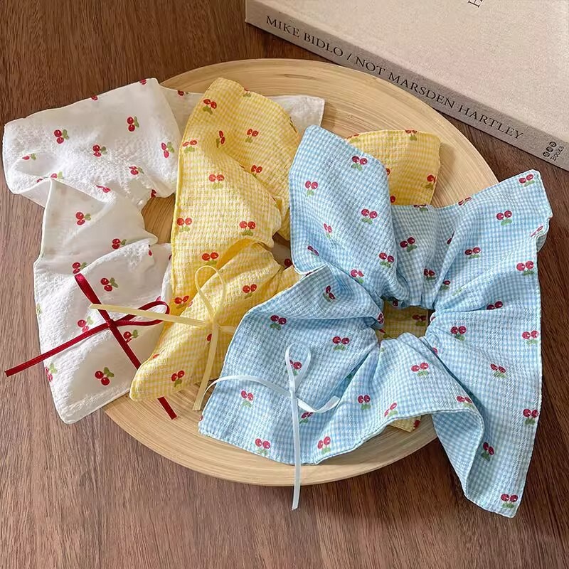[2 FOR RM10] Korean Sweet Cherry Gingham Scarf Scrunchies