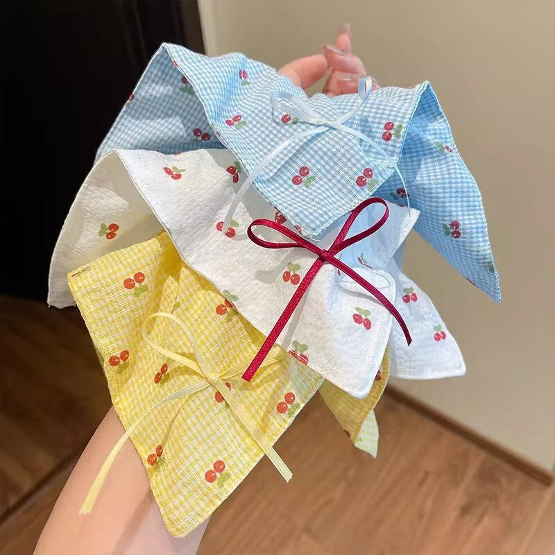 [2 FOR RM10] Korean Sweet Cherry Gingham Scarf Scrunchies