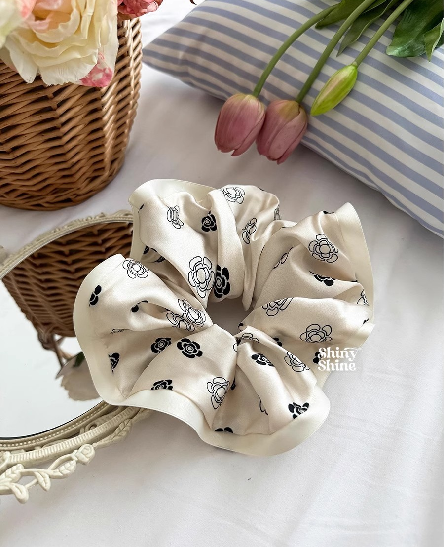 [2 FOR RM10] XXL Modern Camellia Satin Scrunchies