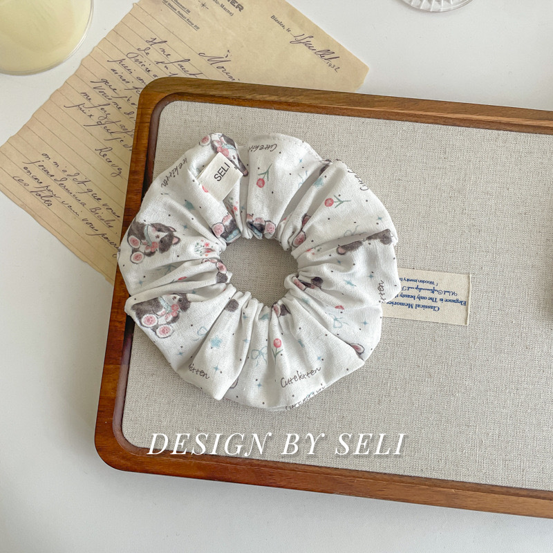 [3 FOR RM10] Gentle Puppy College-Style Fabric Scrunchie