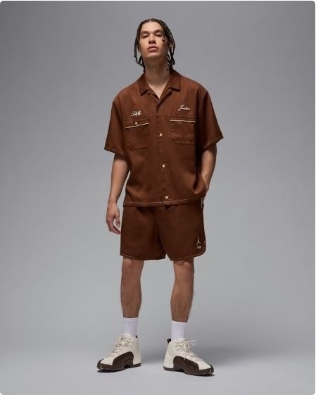 NIKE JORDAN X SOLEFLY 聯名 咖啡色 運動 休閒 T恤 短袖 襯衫 HM5040-259