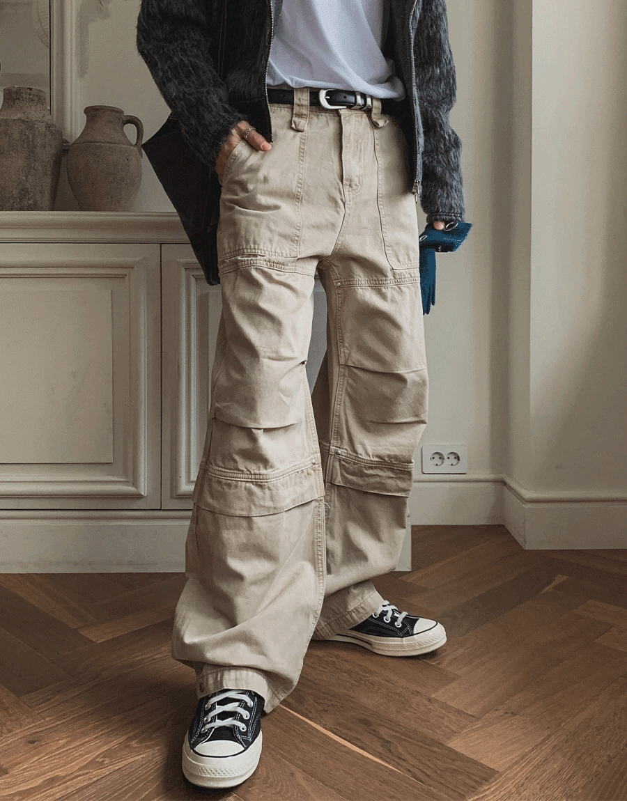 染色降落傘休閒褲