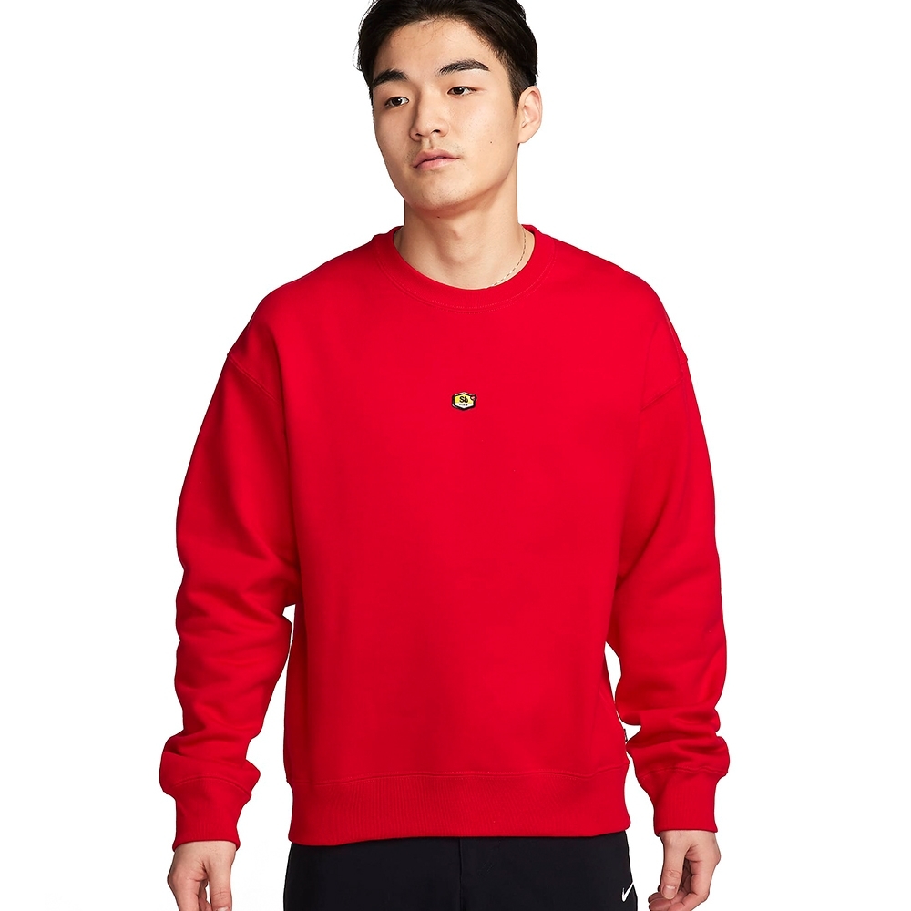 NIKE  AS U NK SB FLC CRW 紅 長袖上衣 大學T 刷毛 FN2550-657