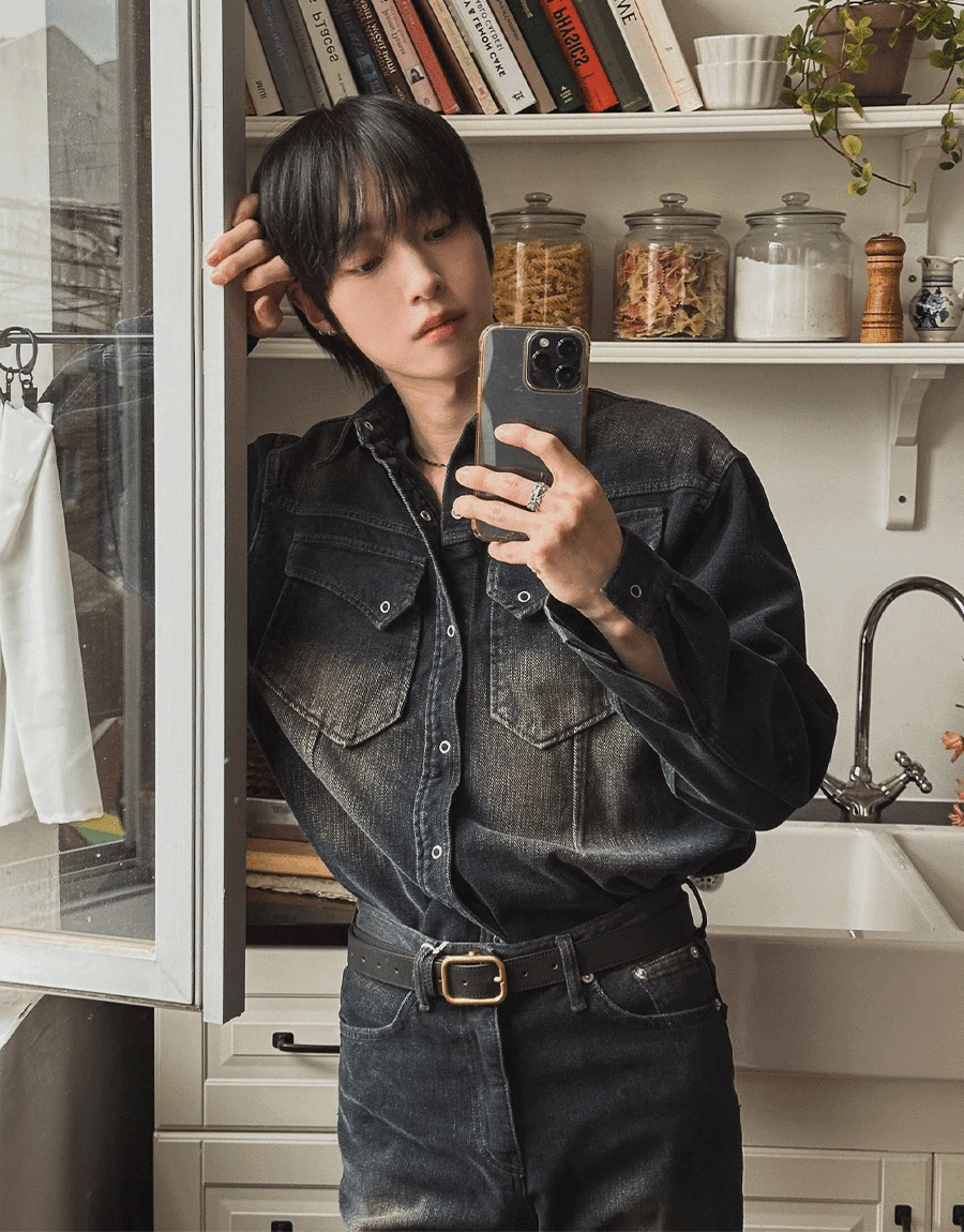 西部抓絨牛仔襯衫