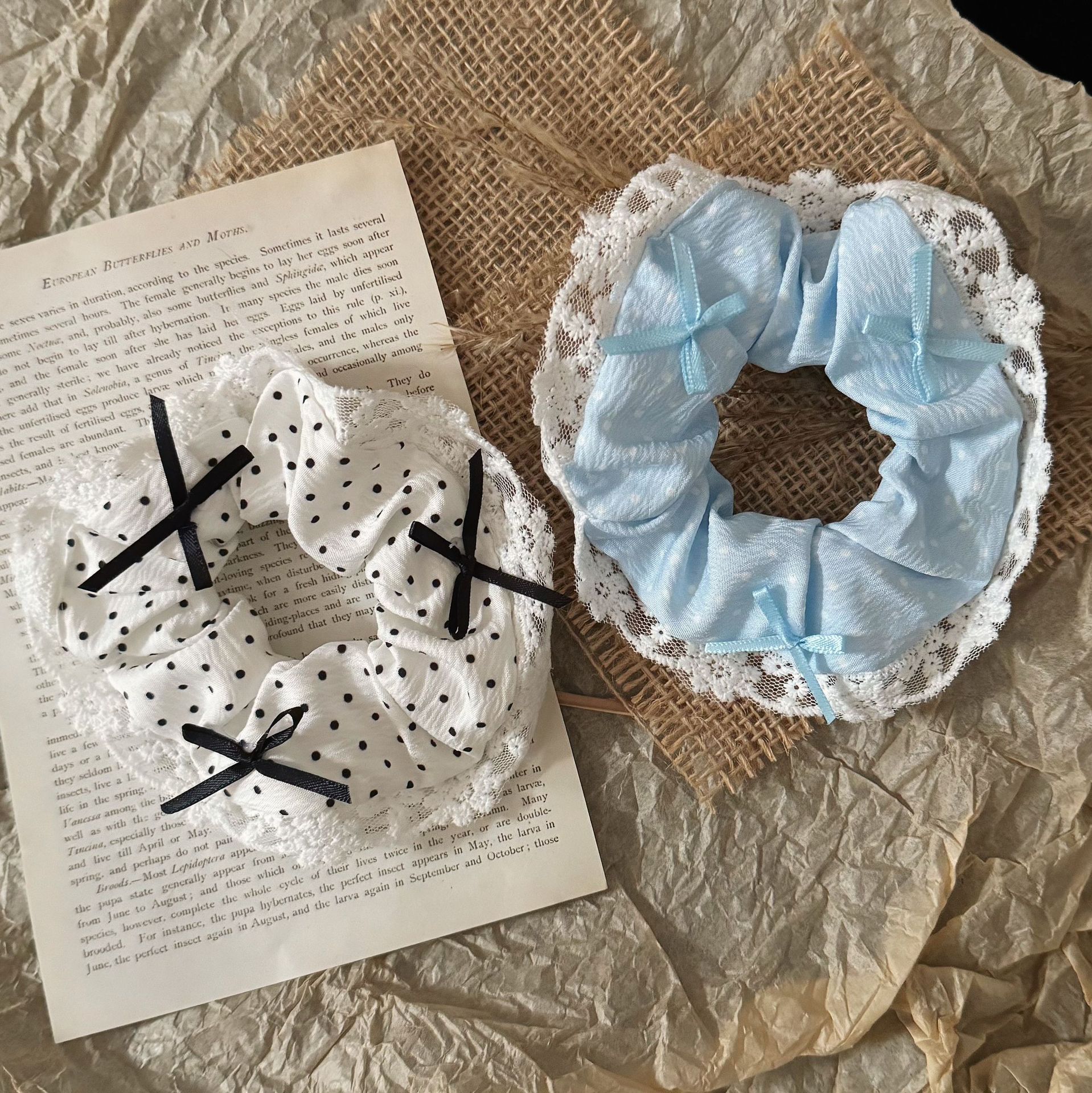 [3 FOR RM10] Korean Style Polka Dot Bow Scrunchies