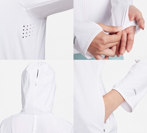 Nike 連帽外套 女裝 抗UV 排汗 白 FB7481-100