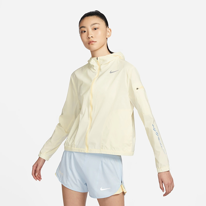 NIKE 運動 防曬外套 淺黃 FJ7718-744