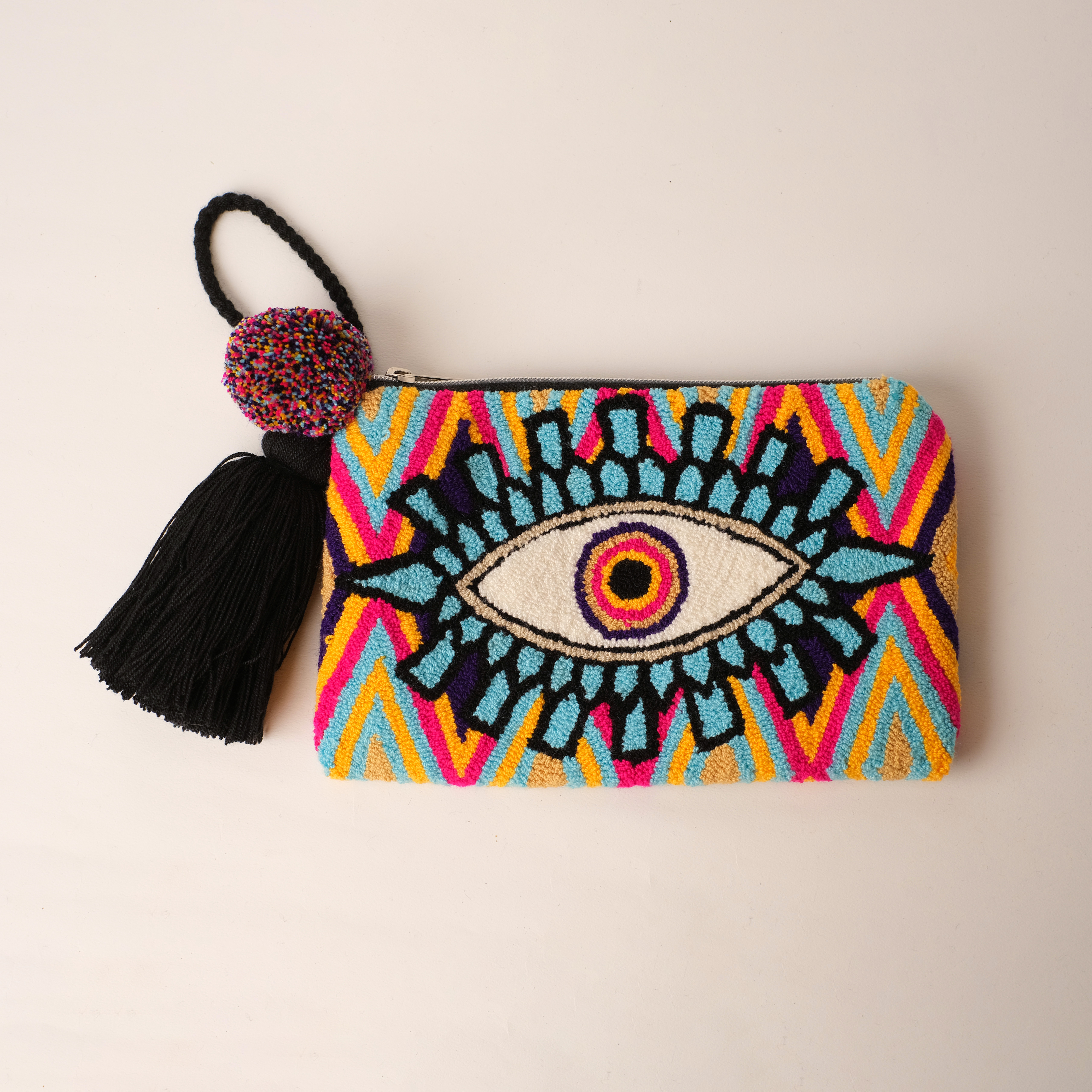 瓦尤戳繡包｜Ojo de Dios - 流蘇手拿包 B07｜委內瑞拉