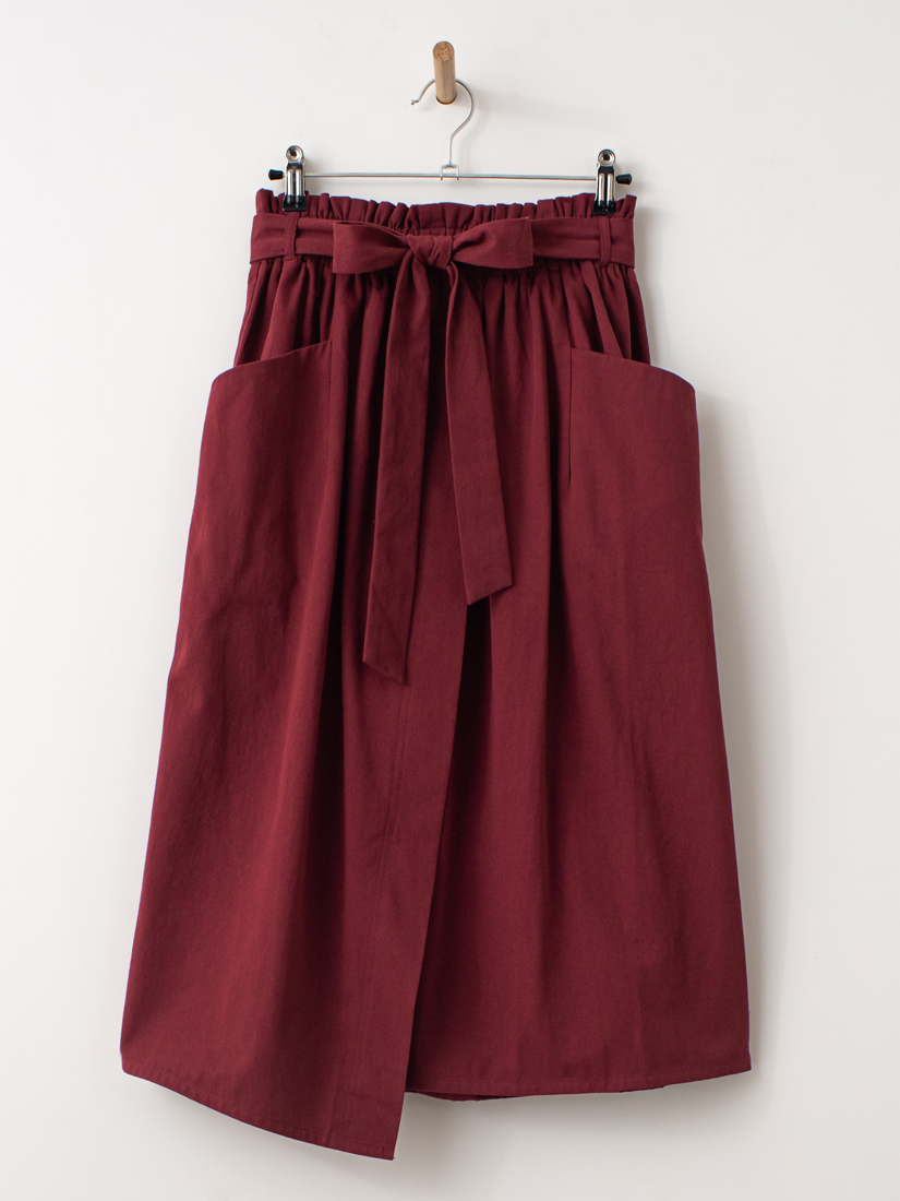 簡約舒適開衩綁帶A字裙