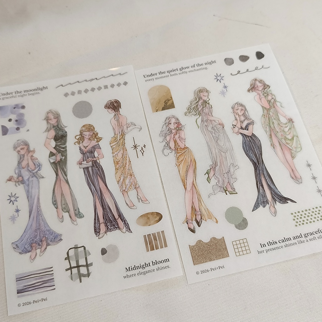 Pei+Pei．月光晚宴 轉印貼紙