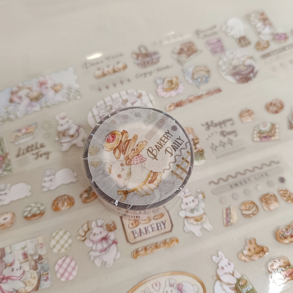 Pei+Pei．麵包日報 3cm亮面PET膠帶 <整捲/分裝>