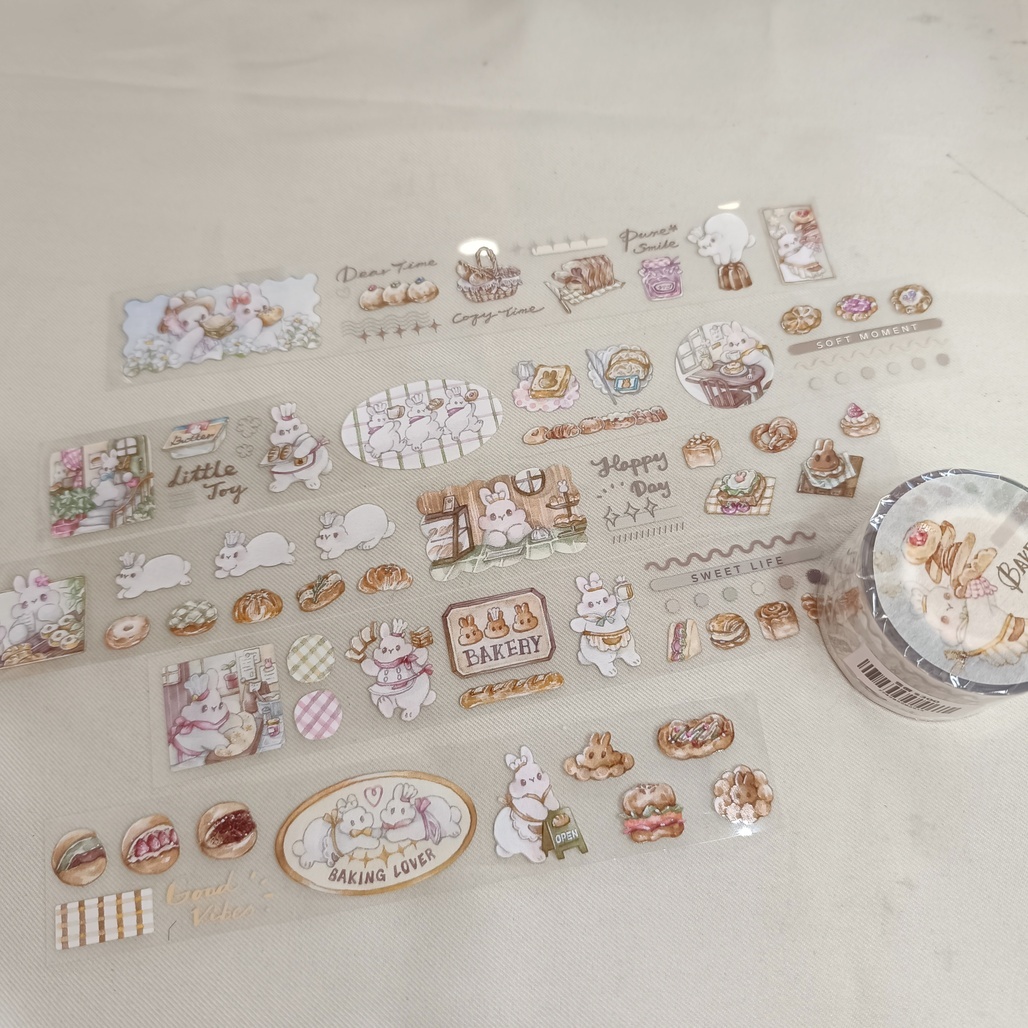 Pei+Pei．麵包日報 3cm亮面PET膠帶 <整捲/分裝>