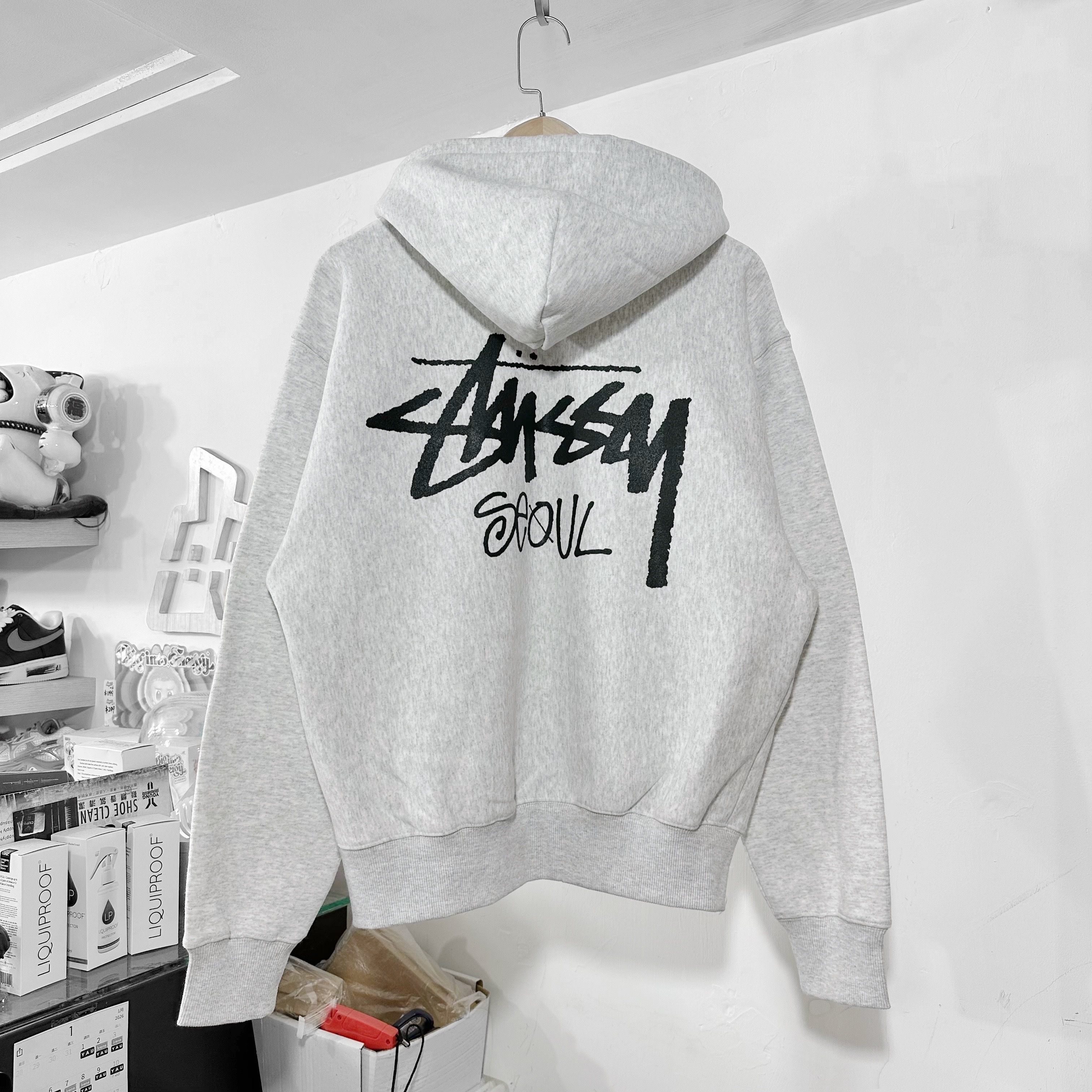STUSSY STOCK SEOUL SHOP ZIP UP HOODIE 首爾限定 拉鏈外套 ASH GREY