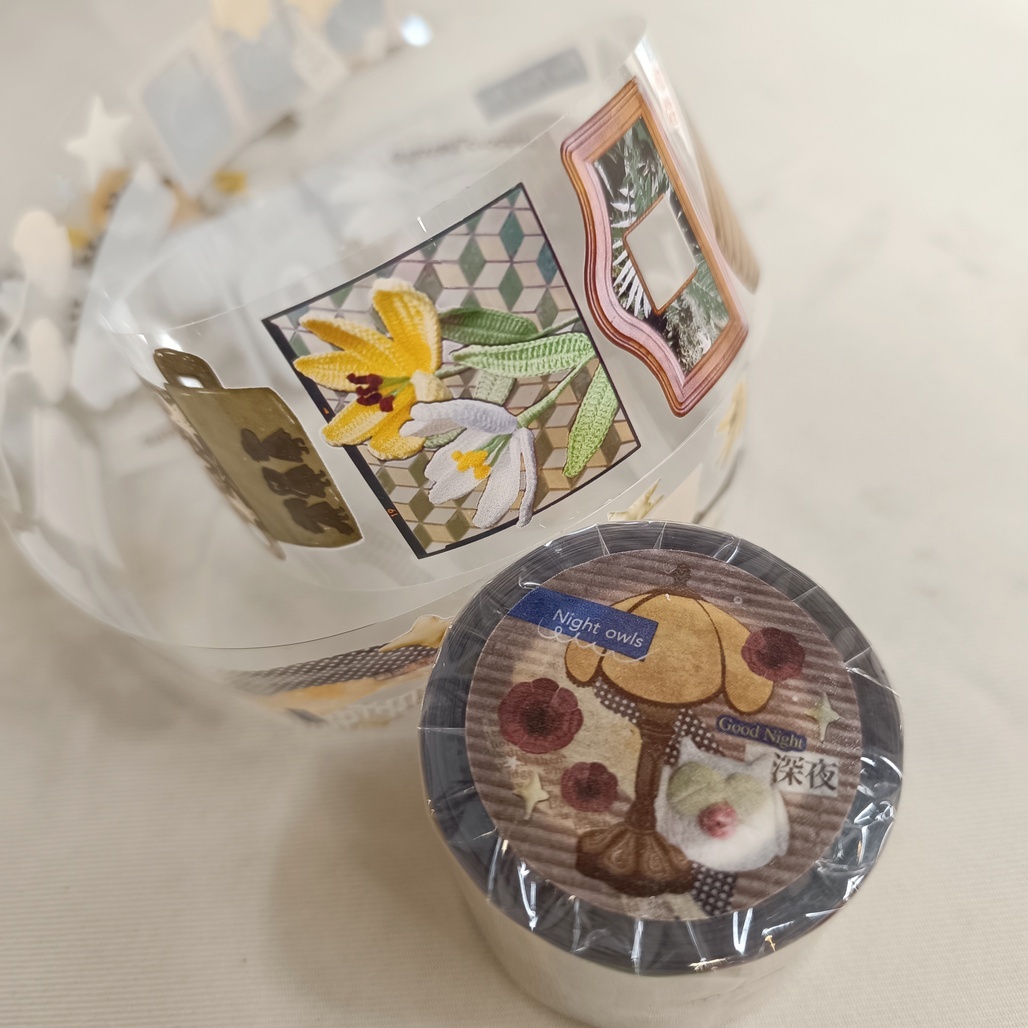 fafa製造所．Night owl 4cm亮面PET膠帶 <整捲/分裝>