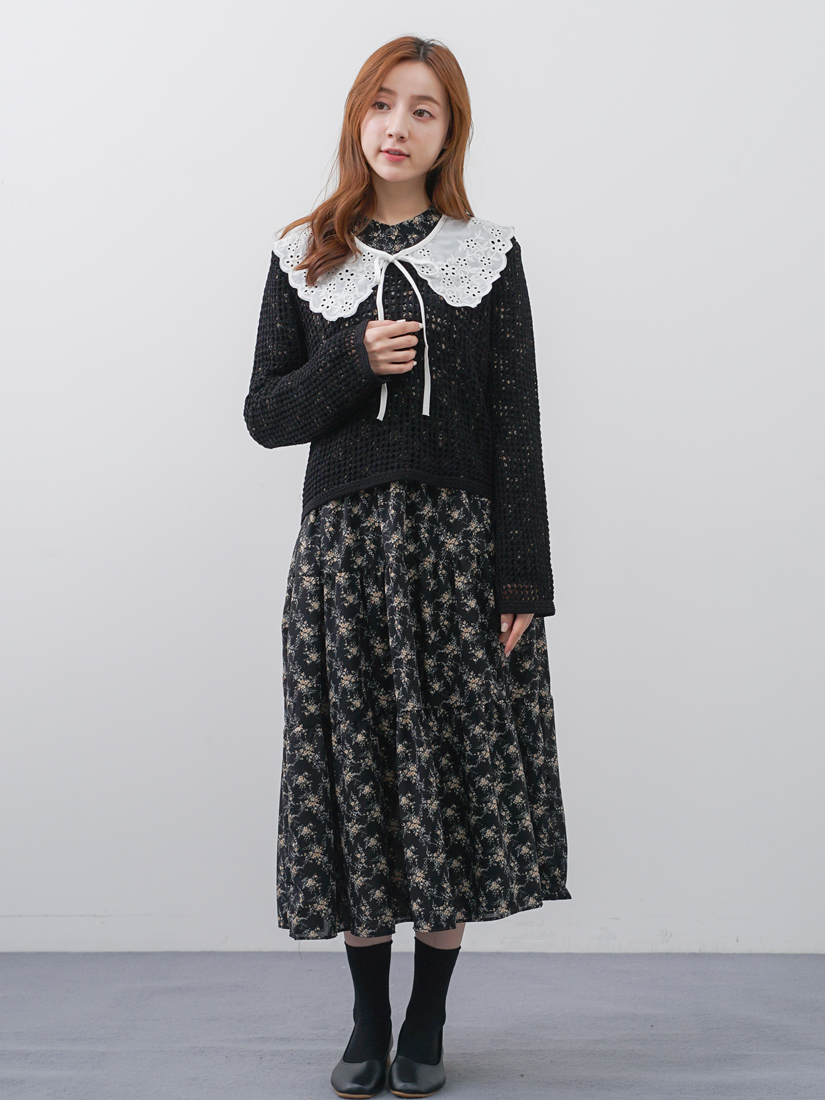 優雅簡約簍空洞洞針織衫(2色)