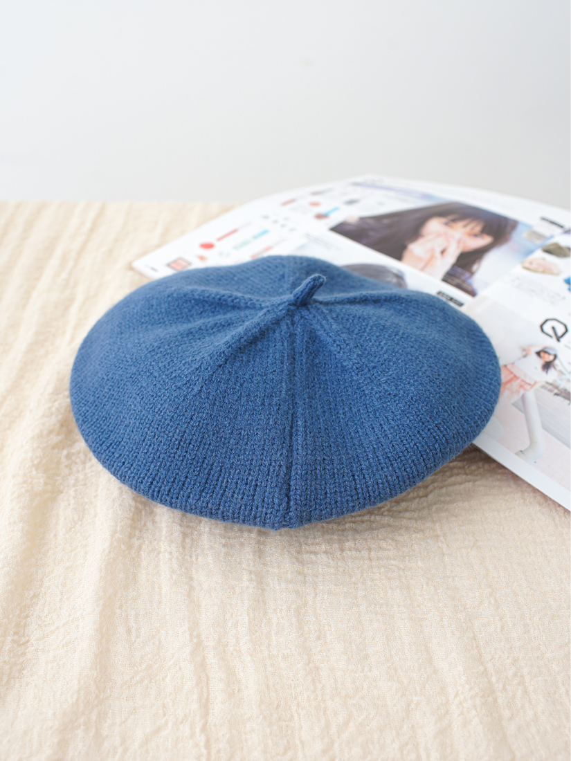 素色針織畫家帽(3色)