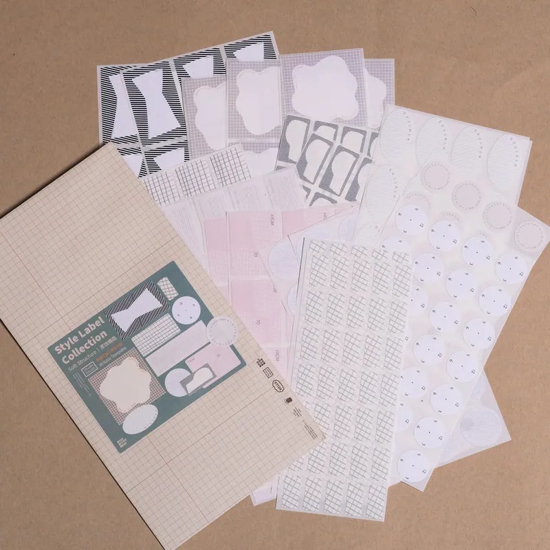造型風格02 模造標籤貼紙組 372枚｜1/1工作室