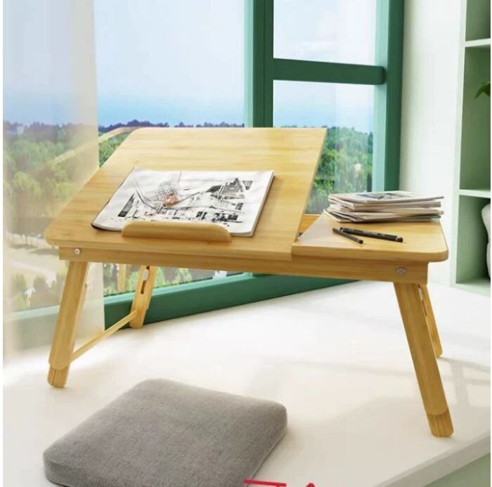 日常 竹制小桌子 可折叠笔记本电脑桌 55x35 cm