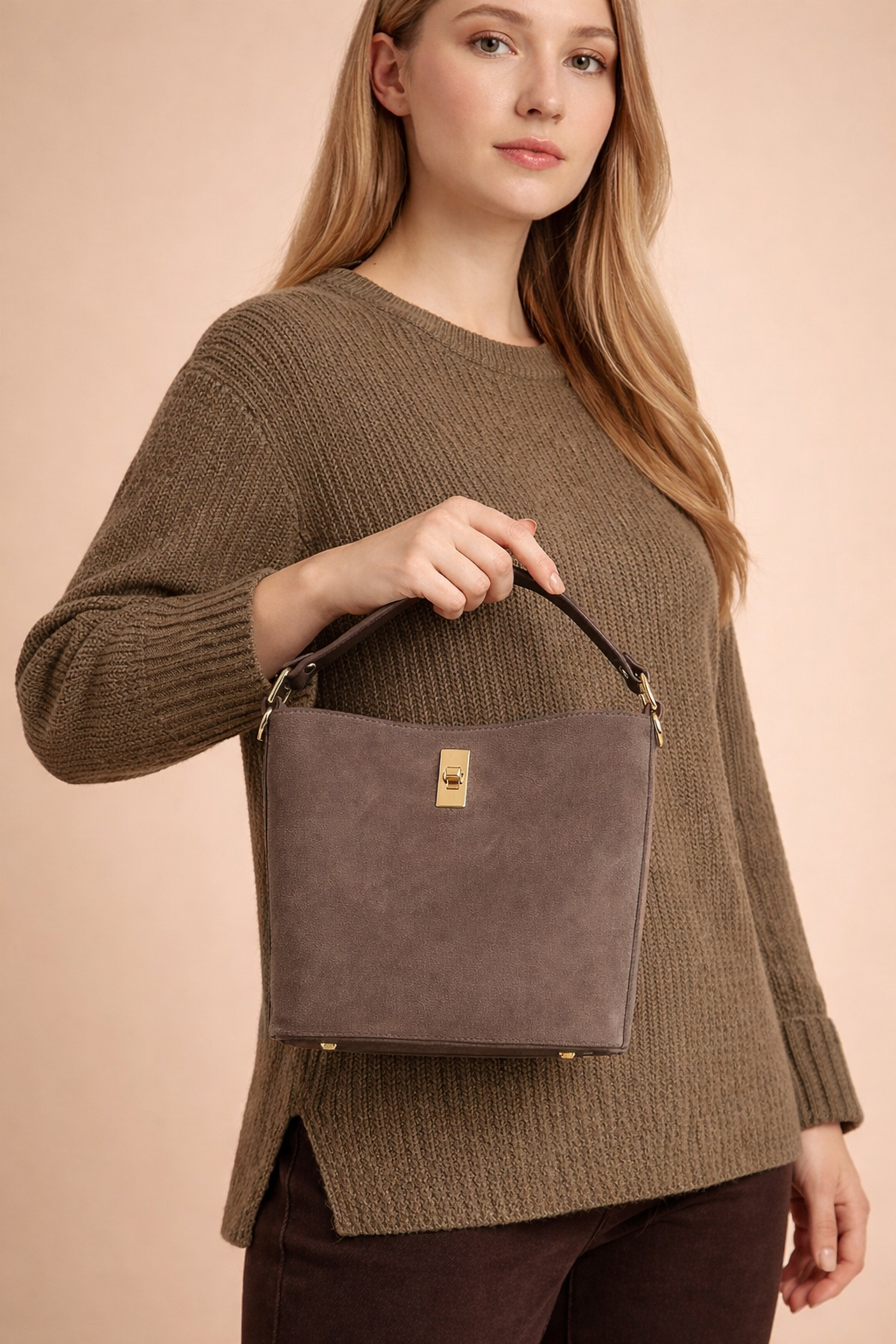 Cherry Paris Leather ALIMA SUÈDE - 4209 Taupe 褐色