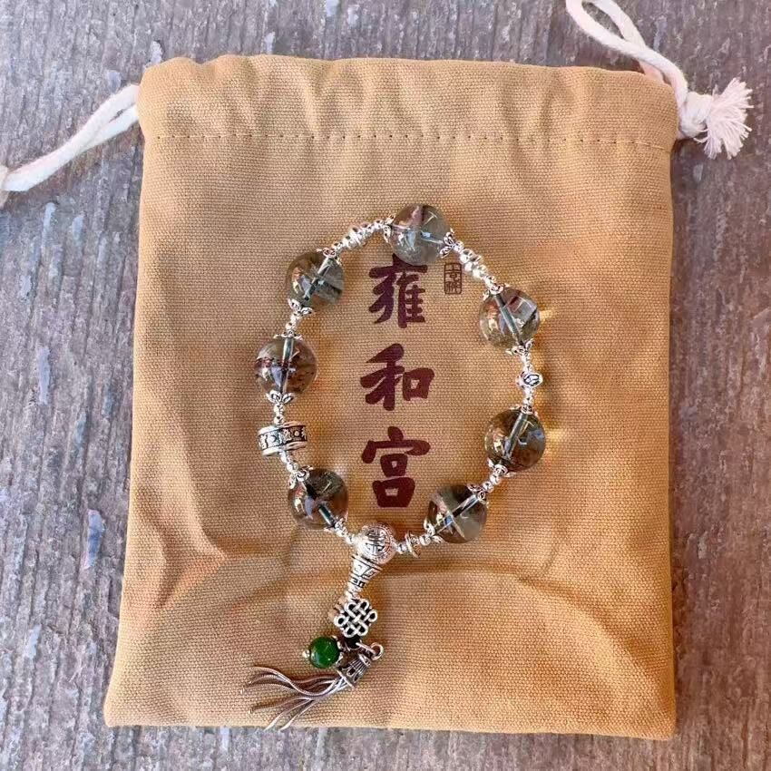 雍和宮綠幽靈水晶手串（已開光）-M