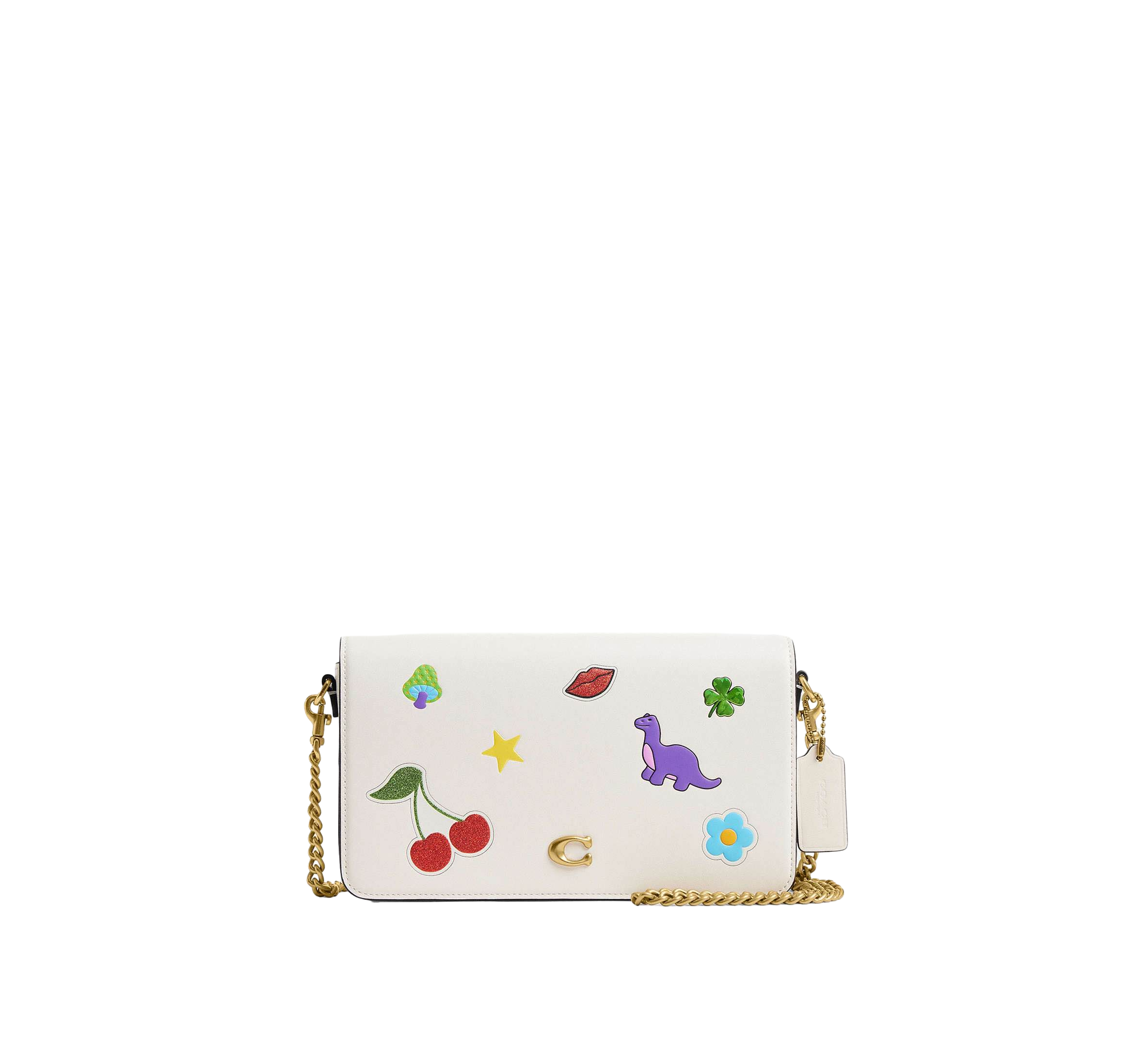 【Coach】Mila Crossbody Bag With Sticker Print  白