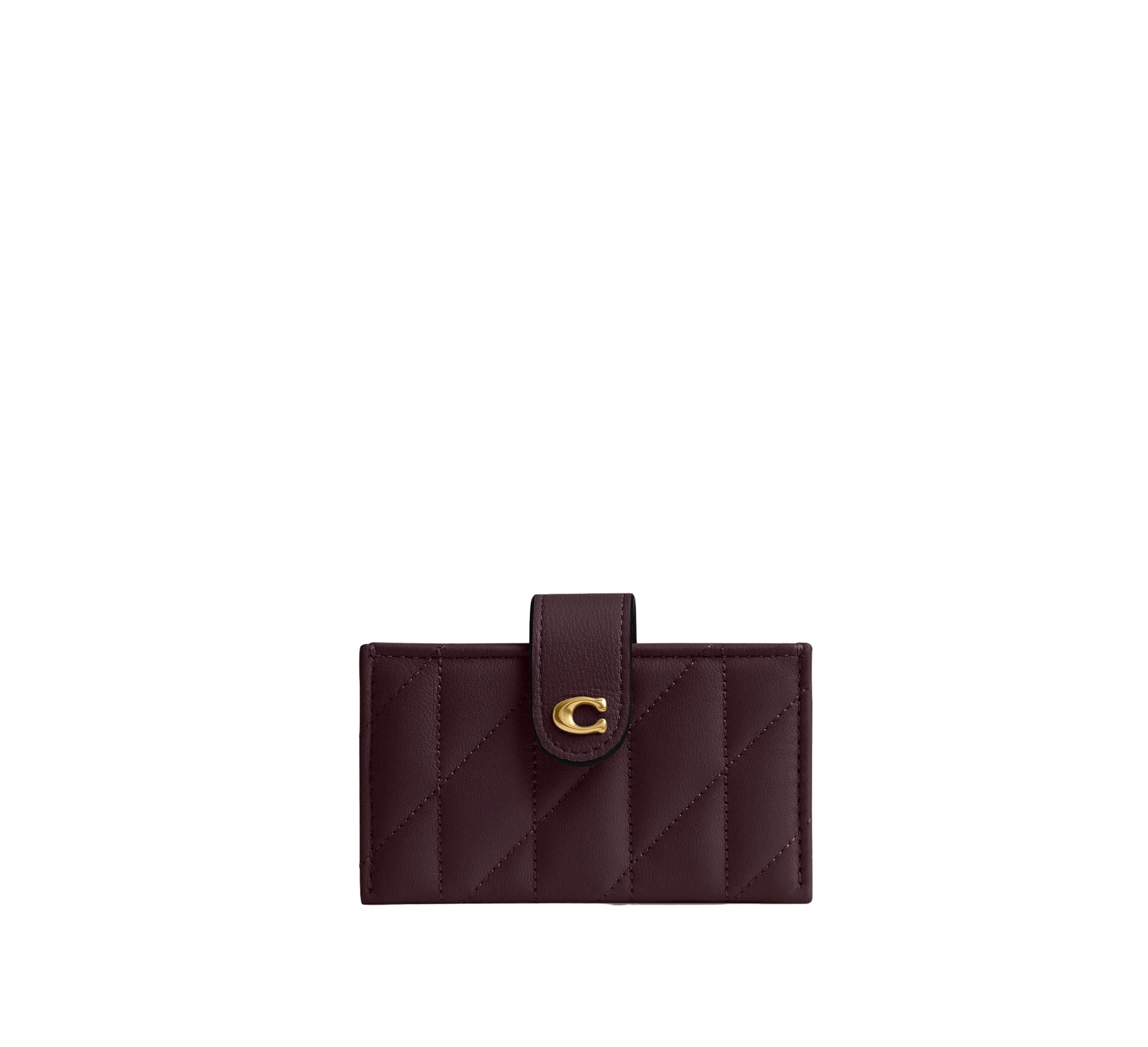 【Coach】Essential Multi Card Holder With Pillow Quilting  酒紅