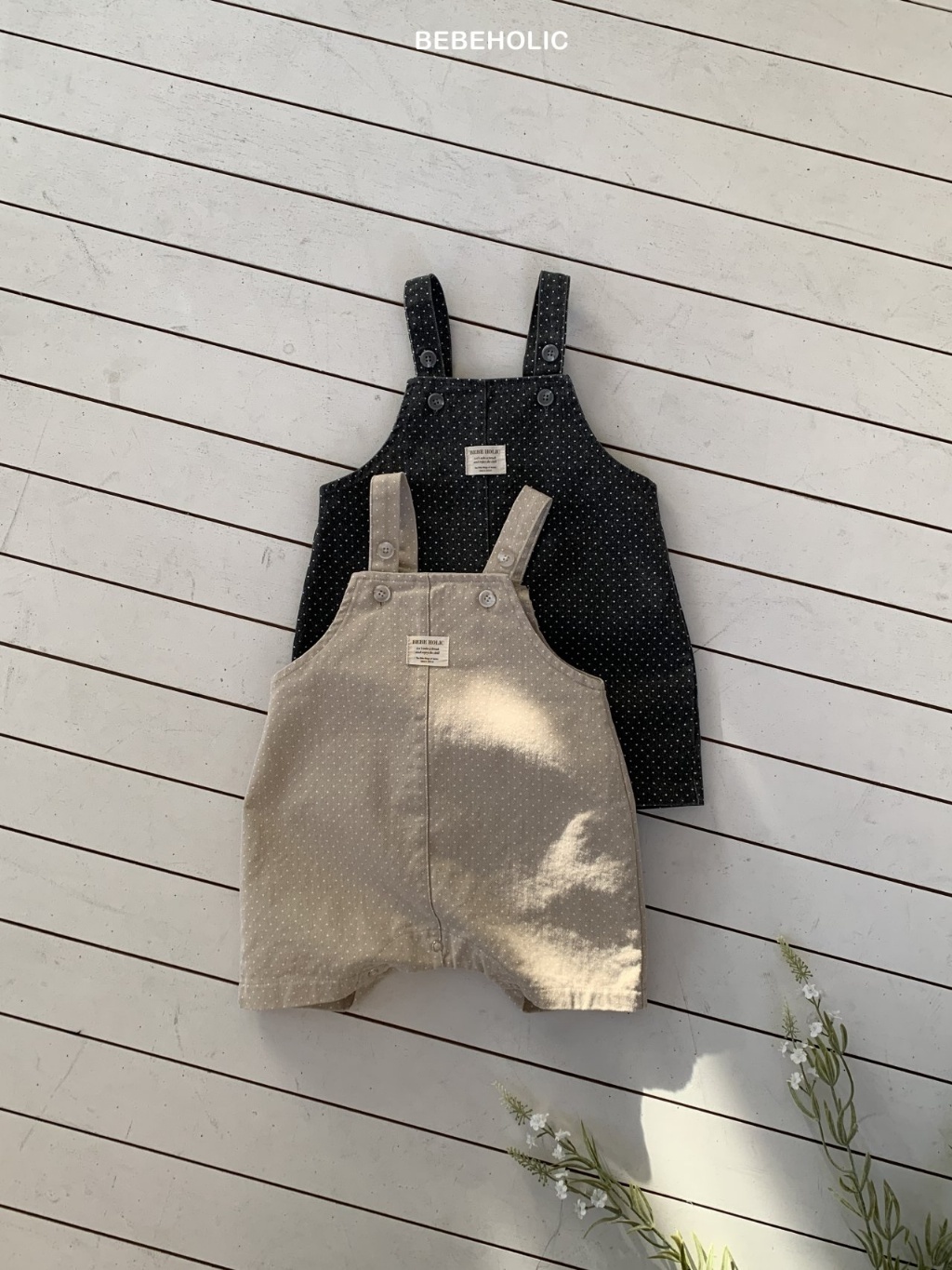 正韓春bebeholic 嫩嬰點點吊帶包屁褲