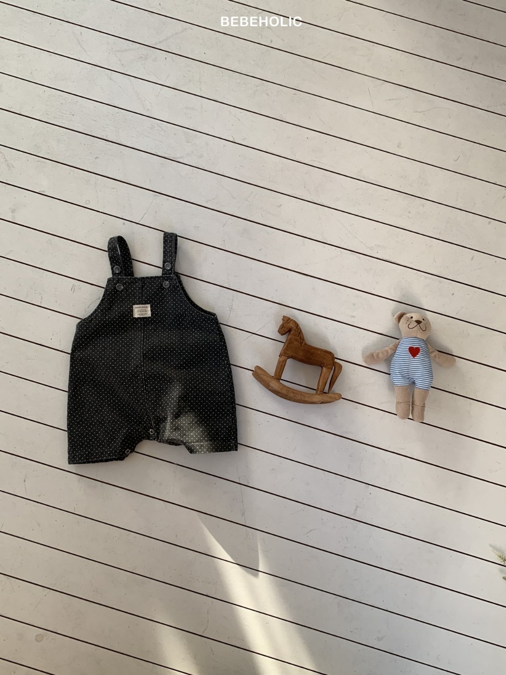 正韓春bebeholic 嫩嬰點點吊帶包屁褲