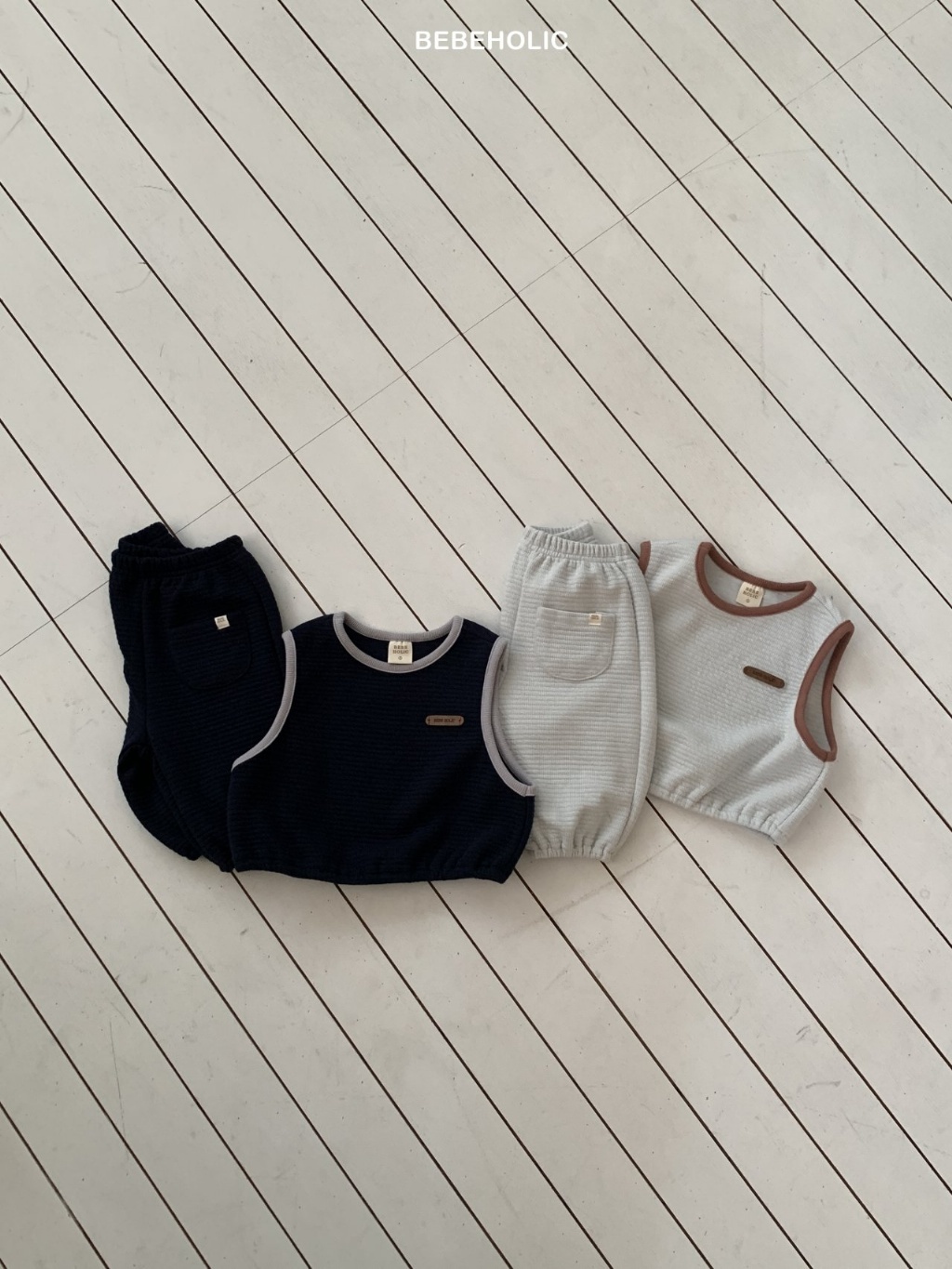 正韓春bebeholic 嫩嬰1+1背心縮口長褲組