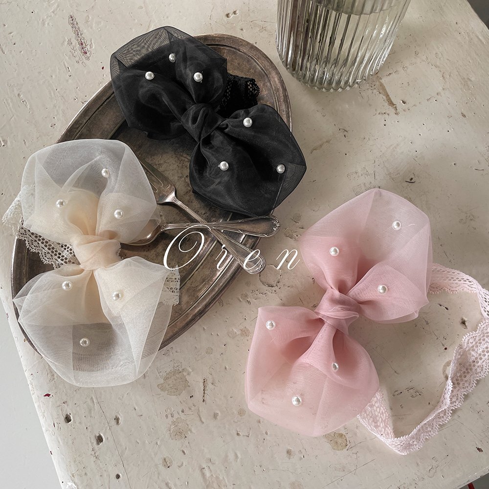 正韓春oren 嫩嬰三色珍珠髮帶