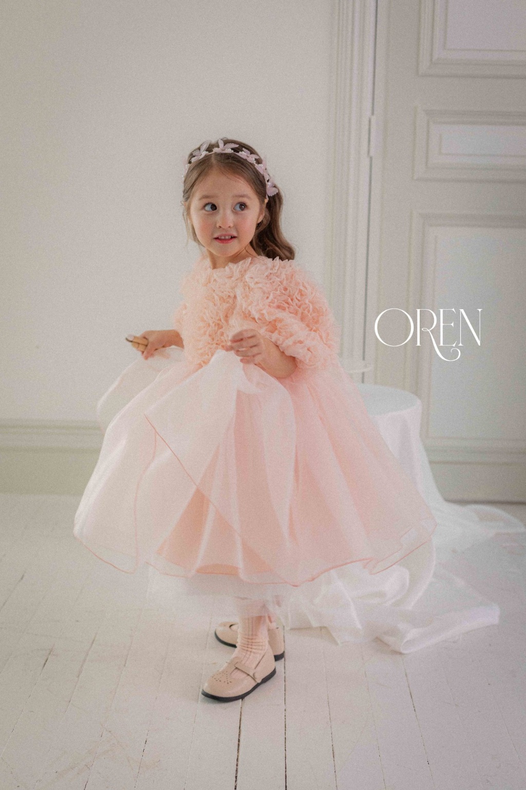 正韓春oren 春季粉玫瑰高級感洋裝